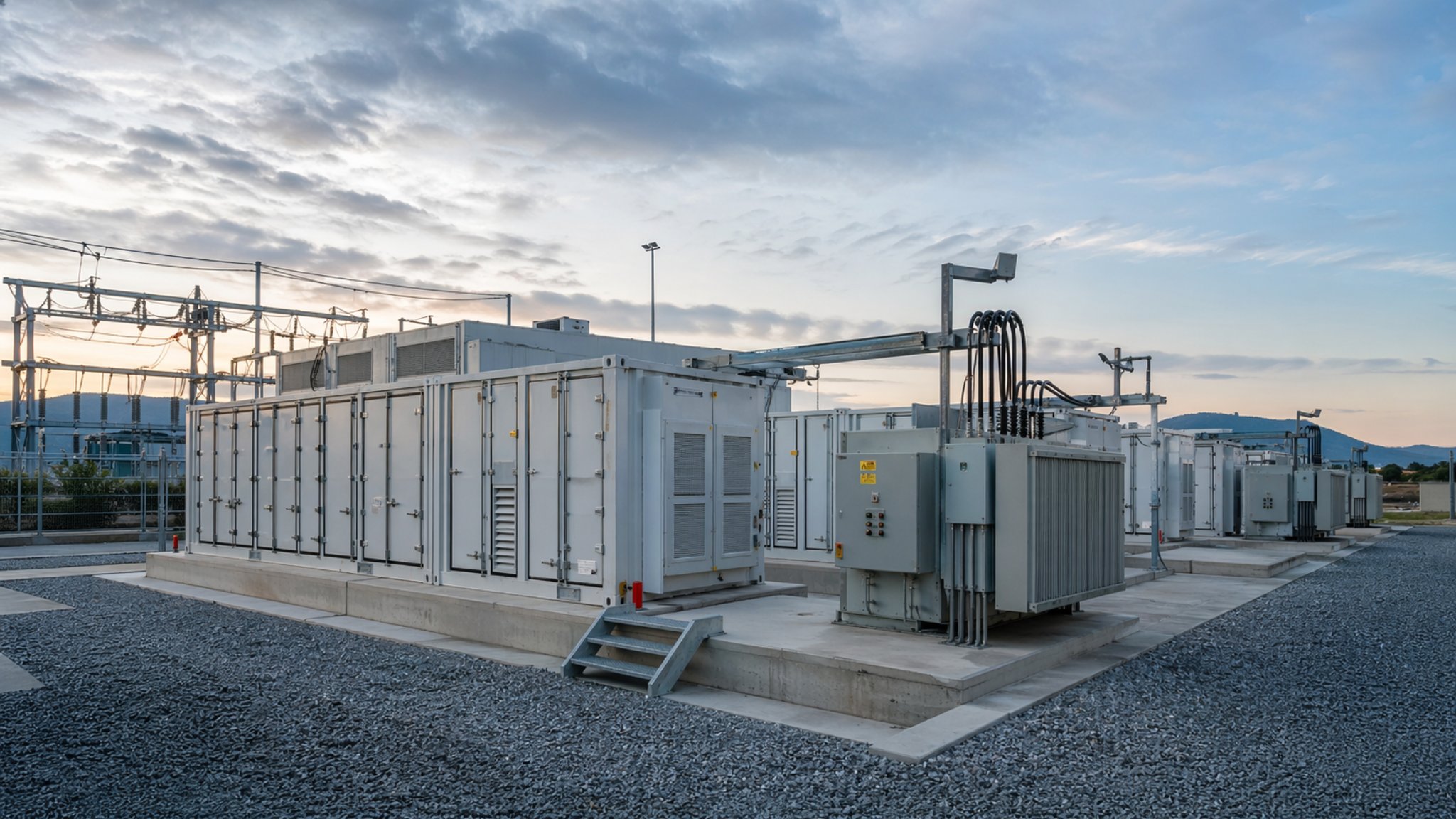 Battery energy storage system adjacent to substation